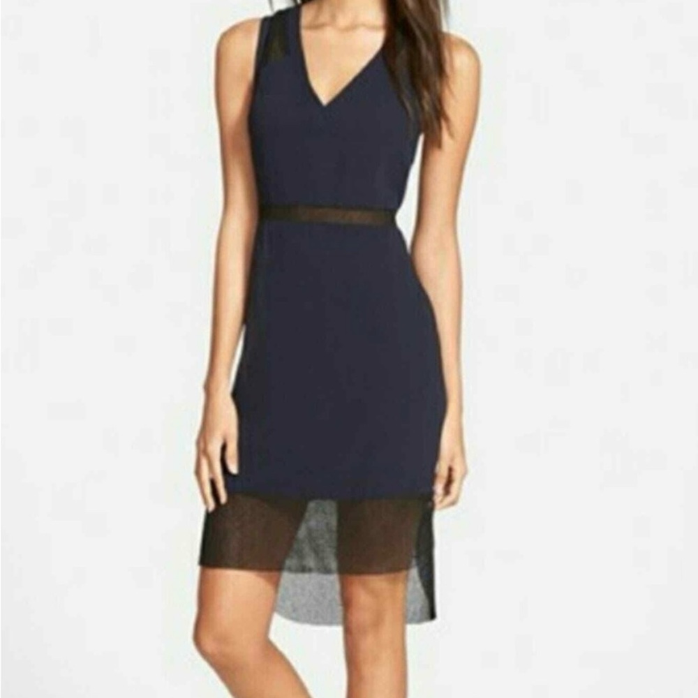 Astr Midnight Blue Midi Dress large